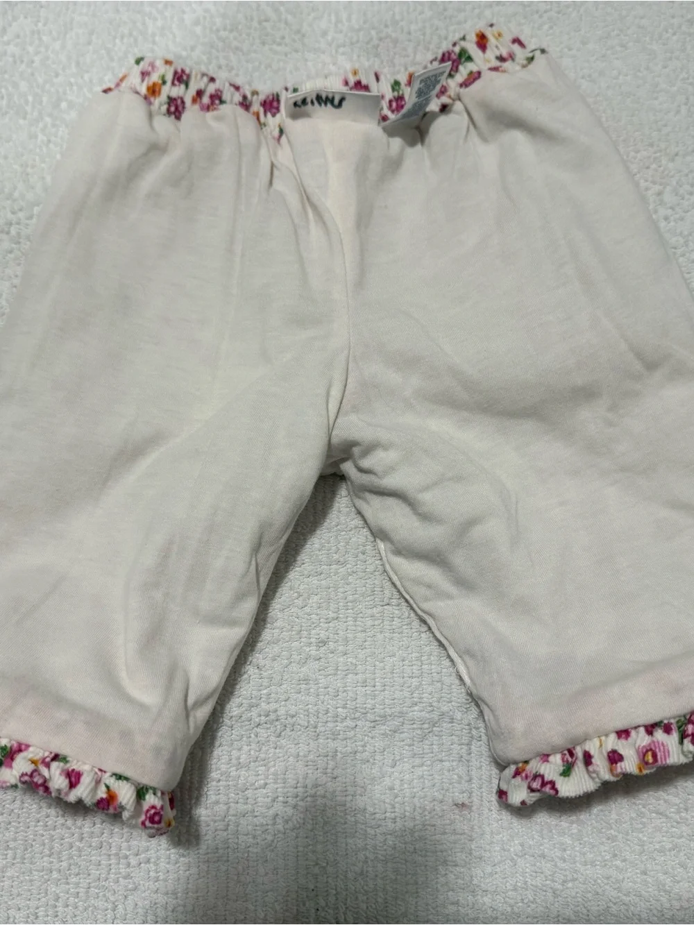 The Children's Place White Romper with Pink & Purple Floral Trim